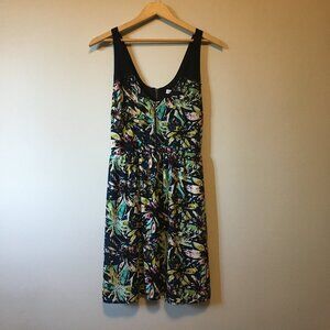 Faux Leather Braided Trim Summer Batik Print Inspired Dress